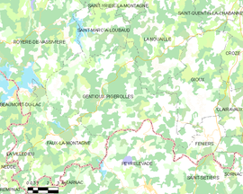 Mapa obce Gentioux-Pigerolles
