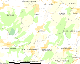 Mapa obce Lavernay