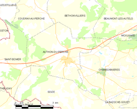 Mapa obce Authon-du-Perche