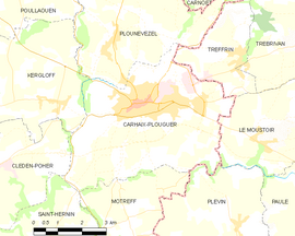 Mapa obce Carhaix-Plouguer