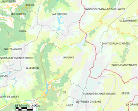 Mapa obce Vaujany
