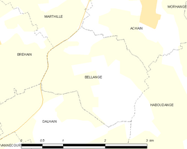Mapa obce Bellange
