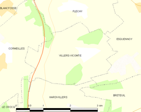 Poziția localității Villers-Vicomte