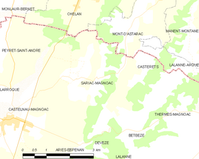 Poziția localității Sariac-Magnoac