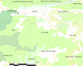 Mapa obce Le Vivier