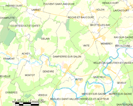 Mapa obce Dampierre-sur-Salon