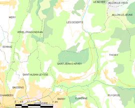 Mapa obce Saint-Jean-d’Arvey