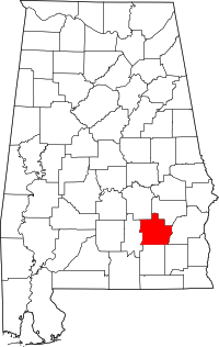 Округ Пайк на мапі штату Алабама highlighting