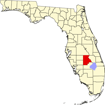 Location of Highlands County in Florida Map of Florida highlighting Highlands County.svg