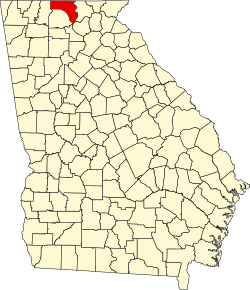 Map of Fannin County within Georgia