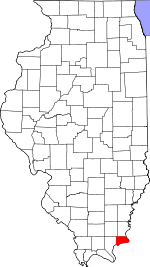 Map of Illinois highlighting Hardin County