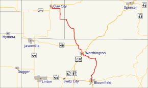 Map of Indiana State Road 157.svg