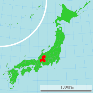 Peta Jepun dengan ditunjukkan Gifu