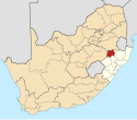 Amajuba District within South Africa Map of South Africa with Amajuba highlighted (2011).svg