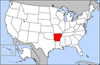 Map of USA highlighting Arkansas.png