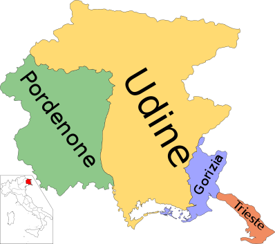 Friuli-Venezia Giulia plattegrond