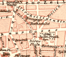 Der seit 1885 gültige Straßenname Börnestraße in einem Stadtplan von 1893