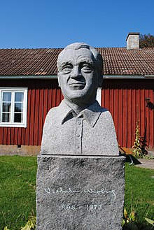 Bust of Vilhelm Moberg at Moshultamåla