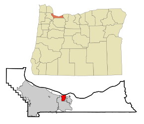 Multnomah County Oregon Incorporated and Unincorporated areas Fairview Highlighted.svg