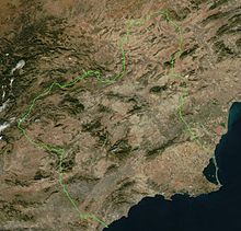 Satellite view of the Region of Murcia.