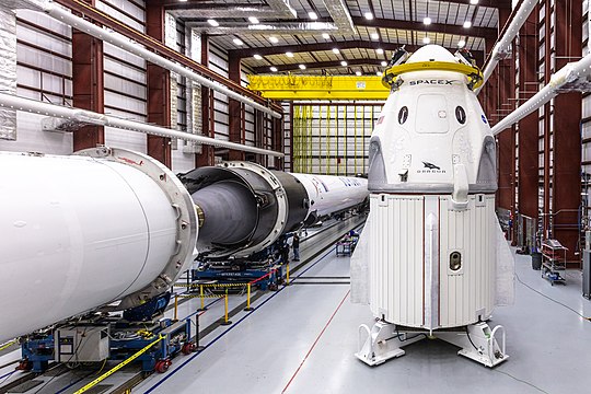 The Dragon 2 at SpaceX's LC-39A Horizontal Integration Facility