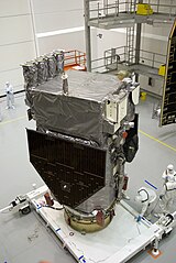 SDO ready to be placed on Atlas rocket for launch.