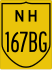 National Highway 167BG marker