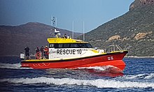 NSRI Station 10's new offshore rescue craft in April 2021 off Miller's Point NSRI Station 10 New rescue vessel.jpg