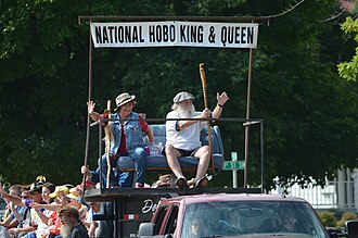 Hobo King and Queen at the 2015 Convention National Hobo Convention.jpg