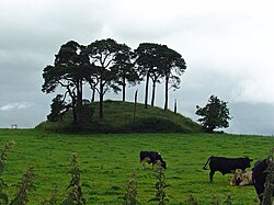 Pemakaman kuno gundukan di luar Lattin di County Tipperary