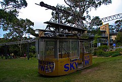 Rails of the orphan rocker behind the cable car cabin