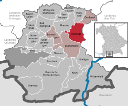 Läget för Ohlstadt i Landkreis Garmisch-Partenkirchen