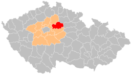 Poloha okresu Nymburk v Česku (klikacia mapa)