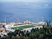 Omar Hamadi Stadium in Algiers, Algeria, hosted the first leg. Omar Hammadi Stadium.jpg