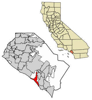 Location of Laguna Beach in Orange County, California.