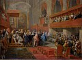 Pannini - La Remise de l'ordre du Saint-Esprit au prince Vaini par le duc de Saint-Aignan en l'église Saint-Louis-des-Français, le 15 septembre 1737.jpg