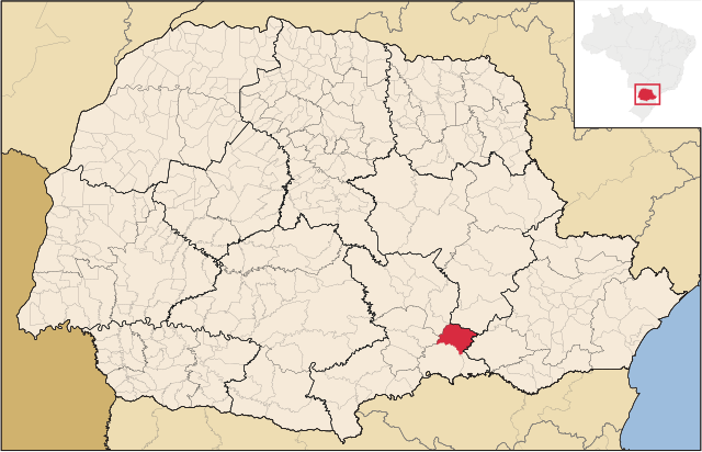 Localização de São João do Triunfo no Paraná