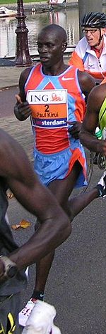 Paul Kirui during the Amsterdam Marathon 2007, where he finished fourth in 2:07:10. Paul kirui amsterdam2007.jpg