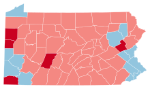 County Flips:
Democratic
Hold
Republican
Hold
Gain from Democratic Pennsylvania County Flips 2004.svg