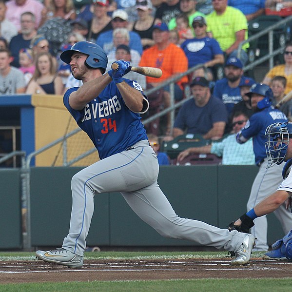 Alonso batting for the Las Vegas 51s in 2018