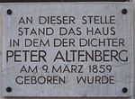 Peter Altenberg - memorial plaque