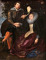 1609-1610 Rubens. Self-portrait with Isabella Brant in the Honeysuckle Bower