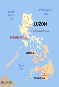 Map of the Archdiocese of Lipa