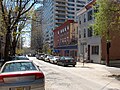 North 24th Street, Fairmount, Philadelphia, PA 19130, looking south, 700 block, The Philadelphian in the background