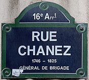 Plaque Rue Chanez - Paris XVI (FR75) - 2021-08-17 - 1.jpg