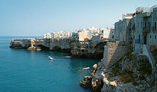 La costa presso Polignano a Mare