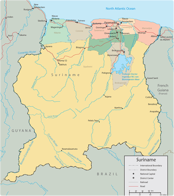 Map of Suriname. Political Map Suriname with Districts.png