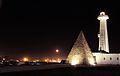 Port Elizabeth Donkin Lighthouse and pyramid moonrise