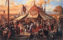 The Commonwealth's Power at Its Zenith, Golden Liberty, the Election of 1573. Painting by Jan Matejko Potega Rzeczypospolitej u zenitu. Zlota wolnosc. Elekcja R.P. 1573.jpg