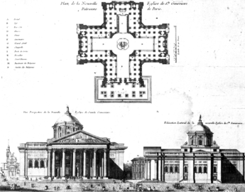 Soufflot's original plan for the Church of Sainte Genevieve (1756)